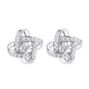 Swarovski Crystal & Sterling Silver Love Knot Stud Earrings